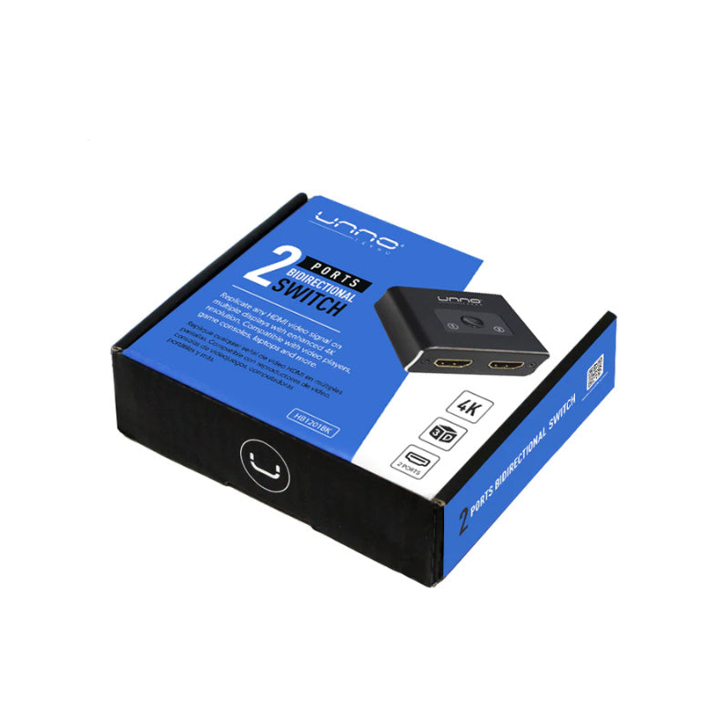2 PORTS 4K BIDIRECTIONAL HDMI SPLITTER/SWITCH HB1201BK