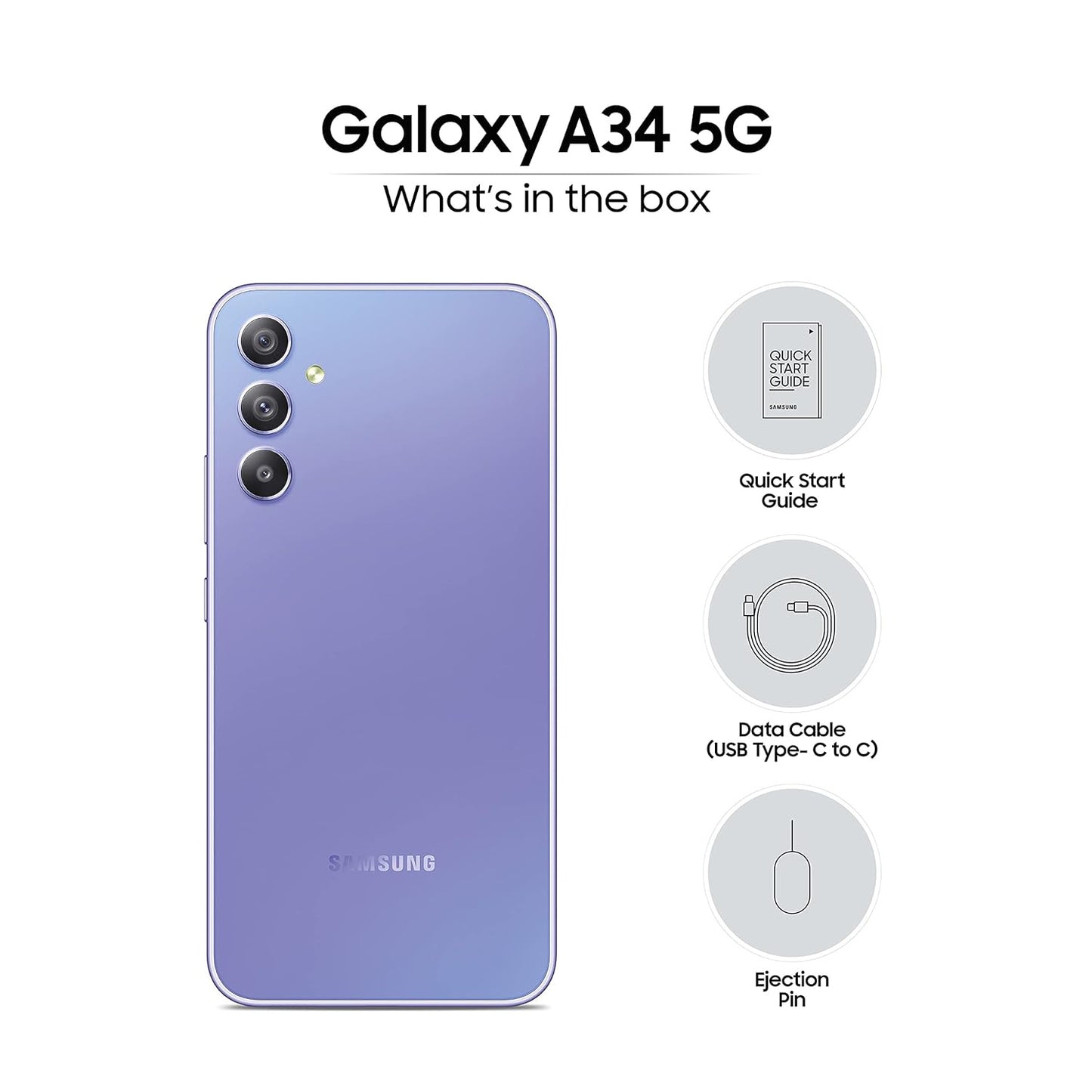 SAMSUNG A34 5G 256GB +8GB RAM AWESOME VOILET