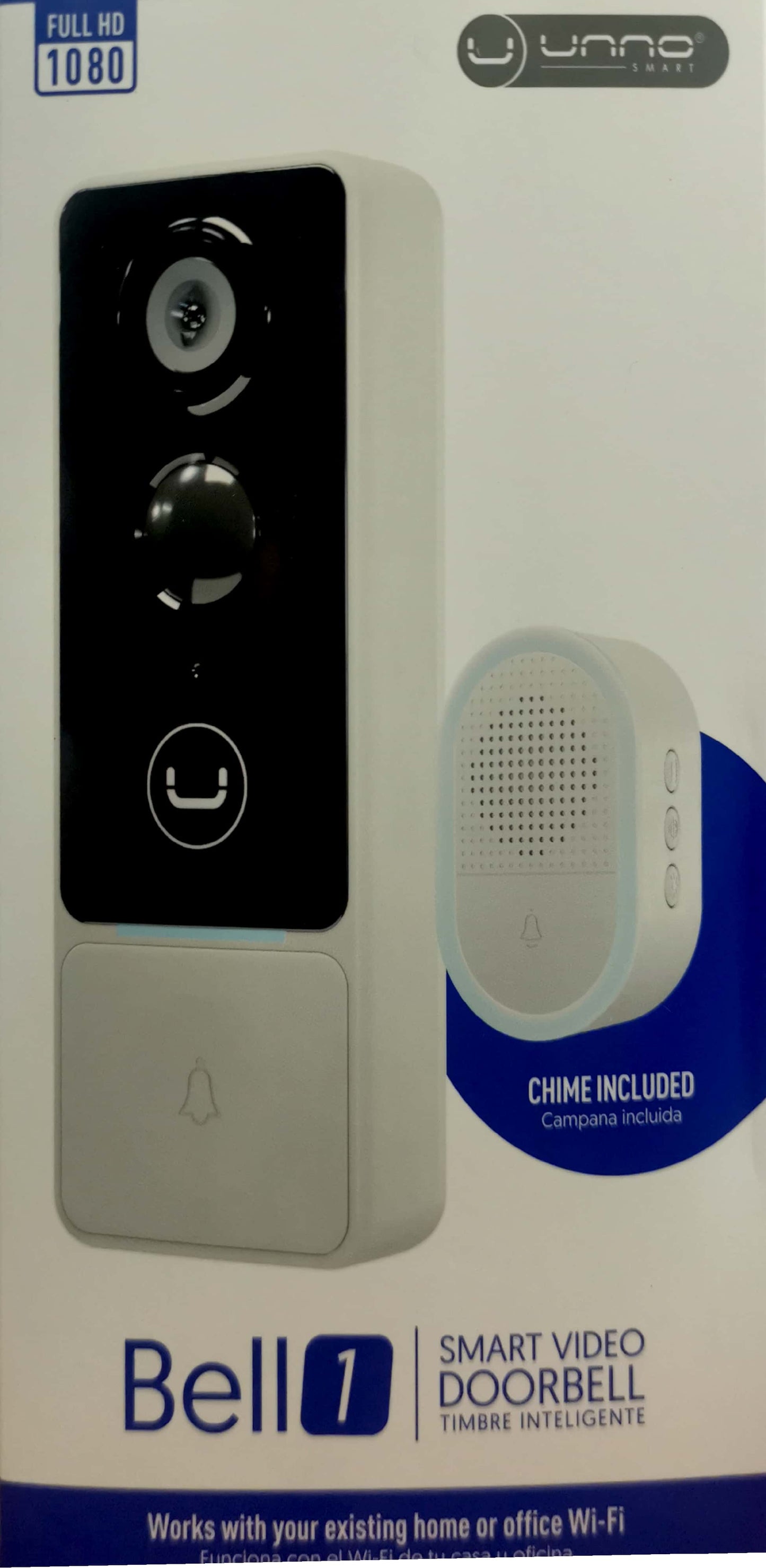 SMART WIFI WIRE-FREE VIDEO DORBELL BELL1 W/ CHIME | 2MP CM1481WT