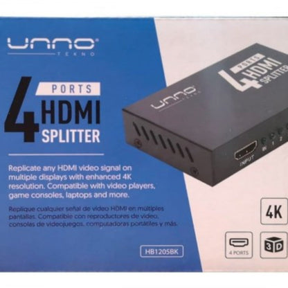 Copy of 4 PORTS 4K HDMI SPLITTER HB1205BK