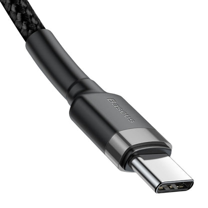 Cafule Series USB-C / Type-C PD 2.0 60W Flash Charge Cable, Cable Length: 1m(Black Grey)