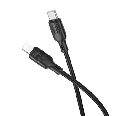 BOROFONE BX113 PD 27W USB-C / Type-C to 8 Pin Silicone Charging Data Cable, Length:1m(Black)