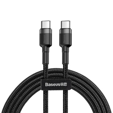 Cafule Series USB-C / Type-C PD 2.0 60W Flash Charge Cable, Cable Length: 1m BLACK