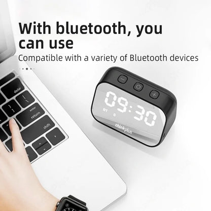 Lenovo TS13 Wireless Portable Subwoofer Stereo Bluetooth Speaker Smart Alarm Clock(Black)