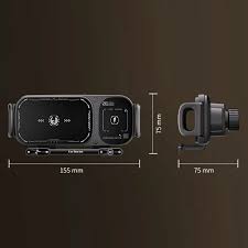 SD01 Car Air Vent Mount Dual Coil Rotating Phone Stand 15W Wireless Charger Phone Holder(Black)