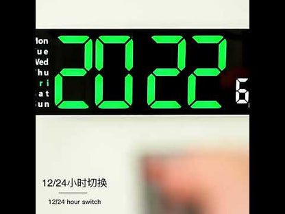 6626 Living Room Wall-Mounted Large Screen Display LED Digital Clock, Color: White Temperature