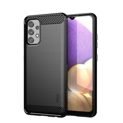 Samsung Galaxy A32 4G(US Version) MOFI Gentleness Series Brushed Texture Carbon Fiber Soft TPU Case(Black)