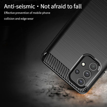 Samsung Galaxy A32 4G(US Version) MOFI Gentleness Series Brushed Texture Carbon Fiber Soft TPU Case(Black)