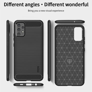 Samsung Galaxy A32 4G(US Version) MOFI Gentleness Series Brushed Texture Carbon Fiber Soft TPU Case(Black)