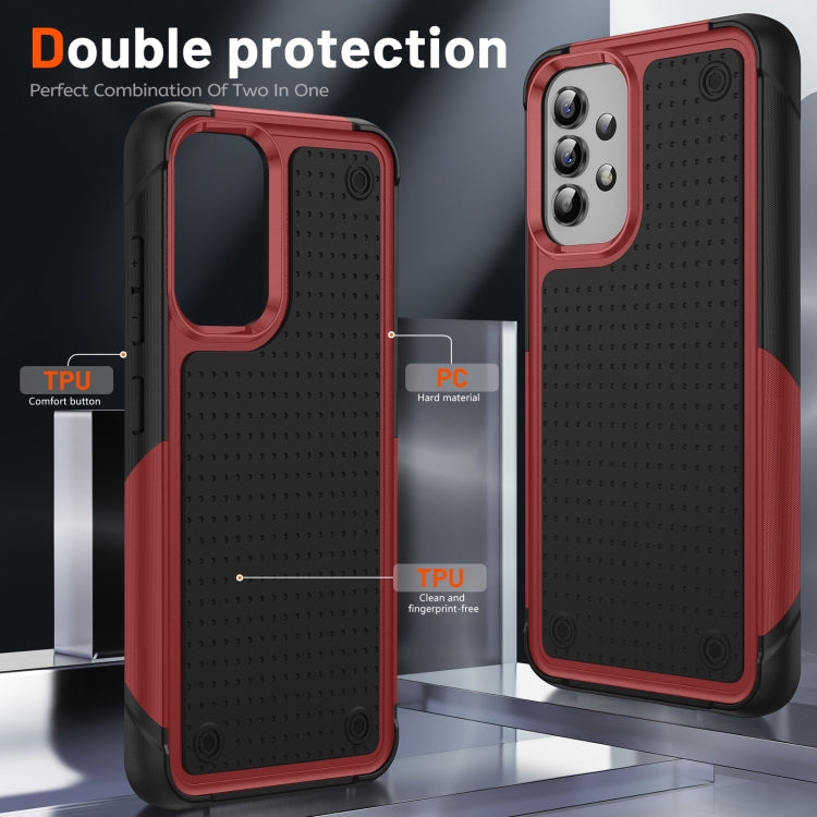 Samsung Galaxy A32 4G PC + TPU Shockproof Protective Phone Case(Red+Black)