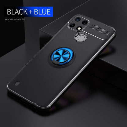 OPPO Realme C21Y Metal Ring Holder TPU Phone Case(Black Blue)