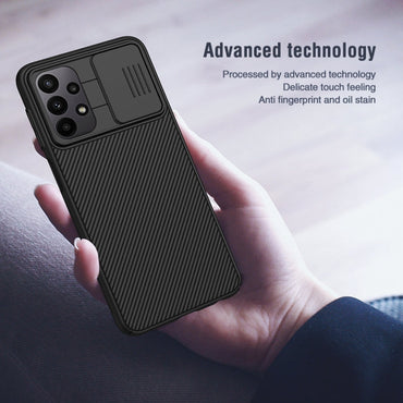 Samsung Galaxy A23 4G NILLKIN Black Mirror Series Camshield PC Phone Case(Black)