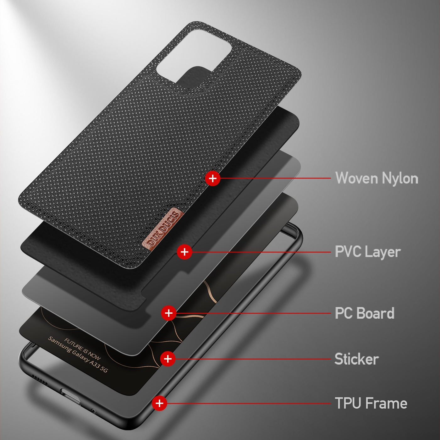 Samsung Galaxy A33 5G DUX DUCIS Fino Series PU + TPU Protective Case(Black)