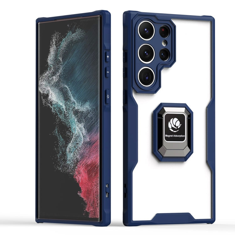 Samsung Galaxy A53 5G Armor Shockproof Magnetic Ring Phone Case(Navy Blue)