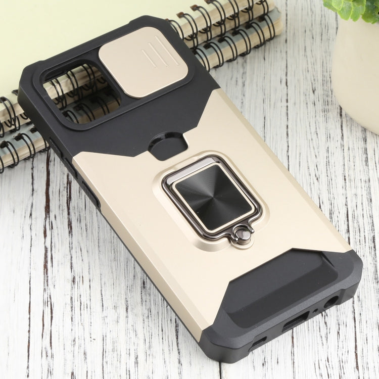 Samsung Galaxy A03 Sliding Camera Cover Design PC + TPU Shockproof Phone Case(Gold)