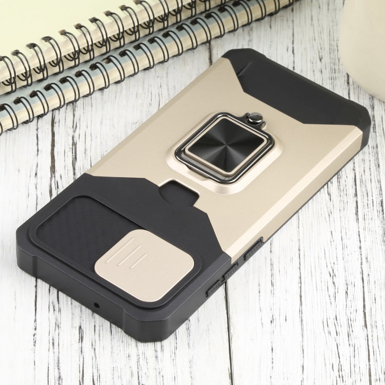Samsung Galaxy A03 Sliding Camera Cover Design PC + TPU Shockproof Phone Case(Gold)