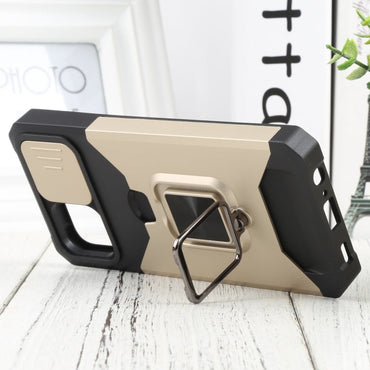 Samsung Galaxy A03 Sliding Camera Cover Design PC + TPU Shockproof Phone Case(Gold)