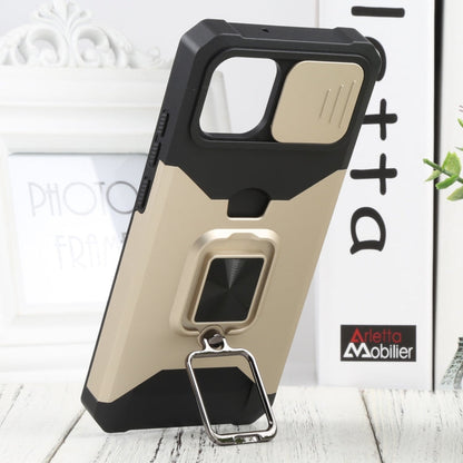 Samsung Galaxy A03 Sliding Camera Cover Design PC + TPU Shockproof Phone Case(Gold)