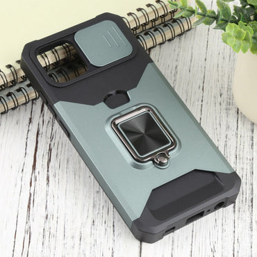 Samsung Galaxy A03 Sliding Camera Cover Design PC + TPU Shockproof Phone Case(Dark Green)