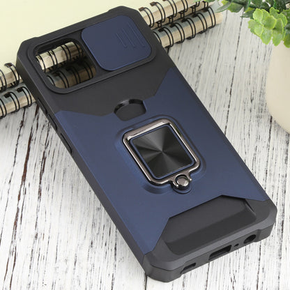 Samsung Galaxy A03 Sliding Camera Cover Design PC + TPU Shockproof Phone Case(Blue)