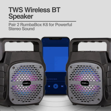 RUMBA BOX K6 TWS WIRELESS BT SPEAKER ARG-SP-3042BK