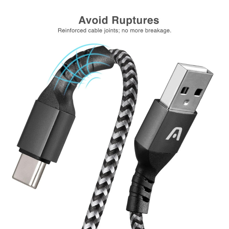 CABLE TYPE-C TO USB 2.0 NYLON BRAIDED DURA FORM ARG-CB-0025BK