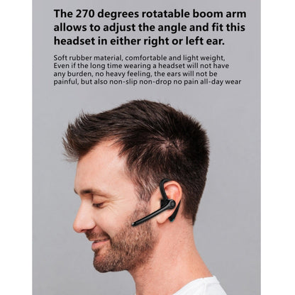 F910 Bluetooth 5.0 Hanging Ear Style Dual Mic Noise Cancelling Bluetooth Earphone(Black Blue)