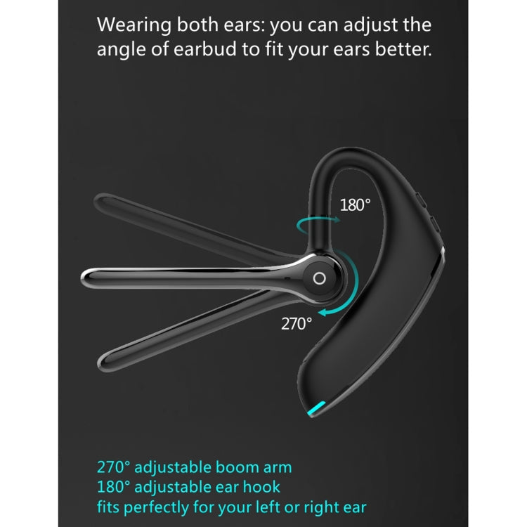 F910 Bluetooth 5.0 Hanging Ear Style Dual Mic Noise Cancelling Bluetooth Earphone(Black Blue)