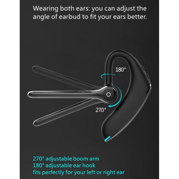 F910 Bluetooth 5.0 Hanging Ear Style Dual Mic Noise Cancelling Bluetooth Earphone(Black Blue)