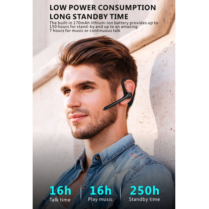 F910 Bluetooth 5.0 Hanging Ear Style Dual Mic Noise Cancelling Bluetooth Earphone(Black Blue)
