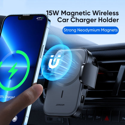 JOYROOM JR-ZS295 15W Mechanical Magnetic Wireless Charger Dashboard Car Holder(Black)