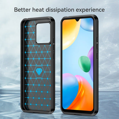 Xiaomi Redmi 10C Brushed Texture Carbon Fiber TPU Case(Black)