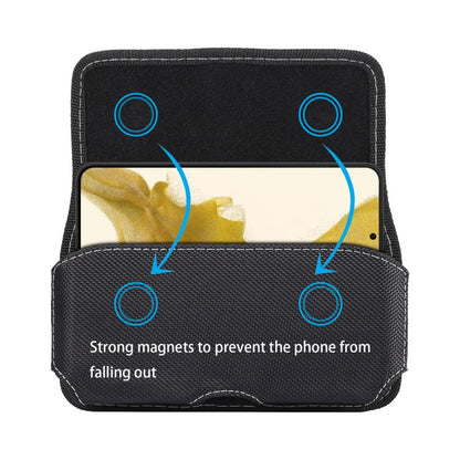 Oxford Cloth Mobile Phone Portable Waist Bag For 6.5 inch(Black)