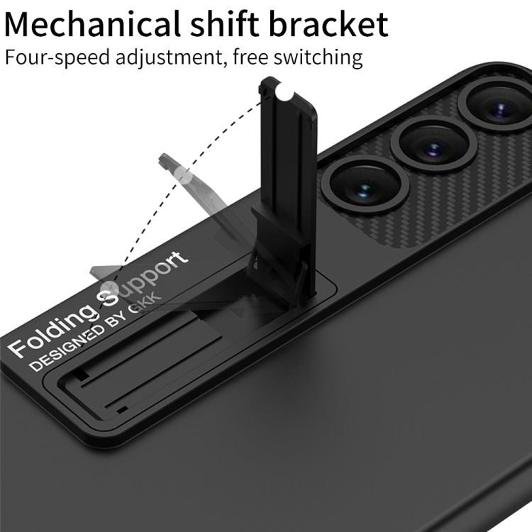 Samsung Galaxy S23 Ultra 5G GKK Ultra-thin Shockproof Phone Case with Holder(Black)