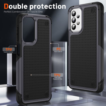 Samsung Galaxy A23 A32 A13 A04S PC + TPU Shockproof Protective Phone Case(Grey+Black)