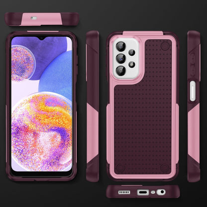 Samsung Galaxy A23 A32 A13 A04S PC + TPU Shockproof Protective Phone Case(Pink+Dark Red)