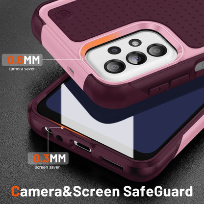 Samsung Galaxy A23 A32 A13 A04S PC + TPU Shockproof Protective Phone Case(Pink+Dark Red)
