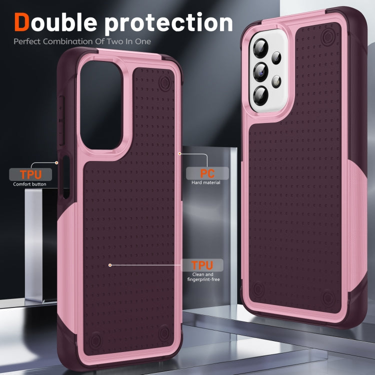 Samsung Galaxy A23 A32 A13 A04S PC + TPU Shockproof Protective Phone Case(Pink+Dark Red)