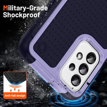 Samsung Galaxy A23 A32 A13 A04S PC + TPU Shockproof Protective Phone Case(Light Purple+Sapphire Blue)