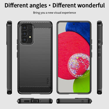 Samsung Galaxy A53 5G MOFI Gentleness Brushed Carbon Fiber Soft TPU Case(Black)