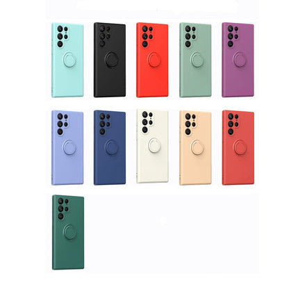 Samsung Galaxy S23 Plus 5G Ring Kickstand TPU Silicone Phone Case(Black)