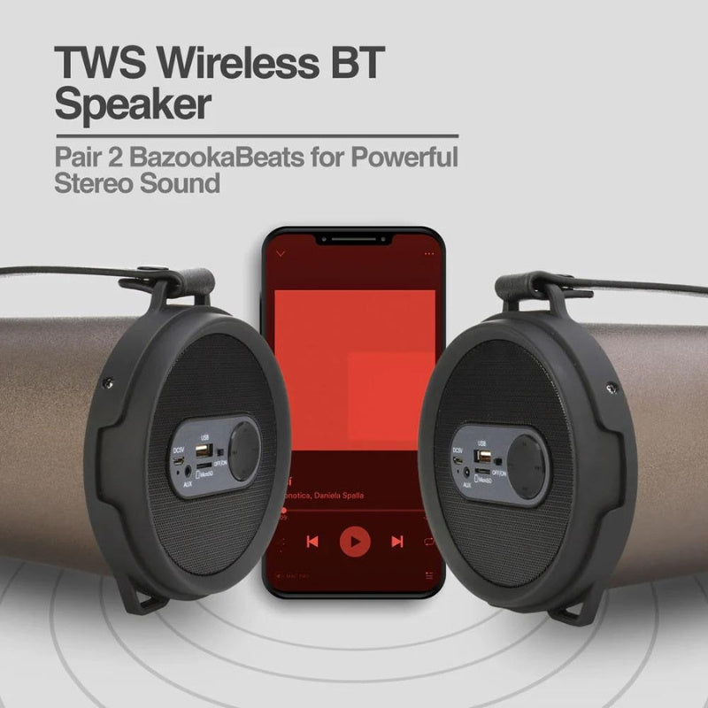BAZOOKABEATS HI-FI INDOOR/OUTDOOR TWS WIRELESS BT SPEAKER ARG-SP-3122BN