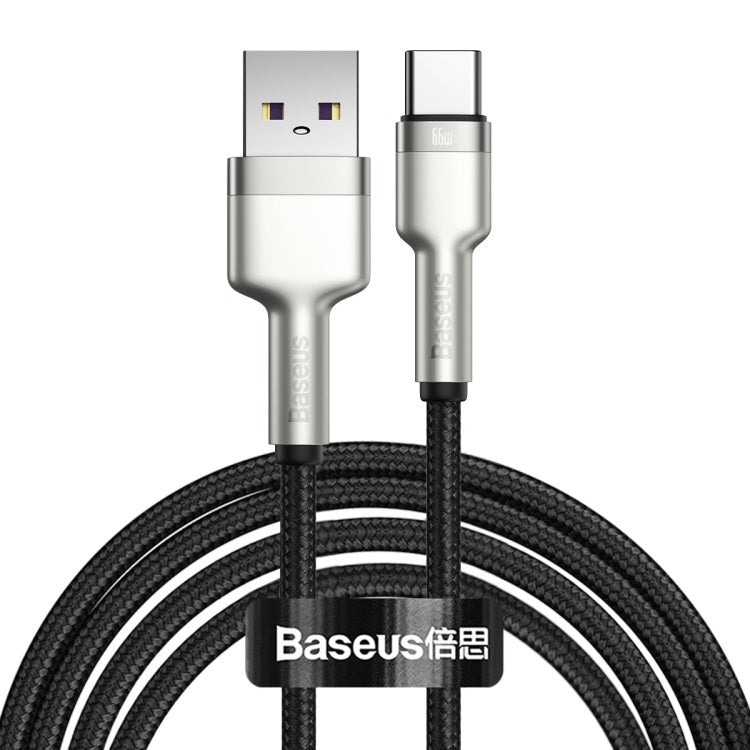 Baseus CAKF000201 Cafule Series 66W USB to USB-C / Type-C Metal Data Cable, Cable Length:2m(Black)