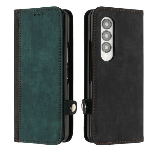 Samsung Galaxy Z Fold 4 5G Double Fold Leather Phone Case(Dark Green)