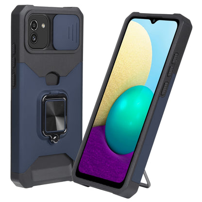 Samsung Galaxy A03 Sliding Camera Cover Design PC + TPU Shockproof Phone Case(Blue)