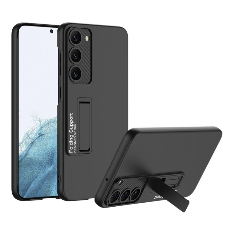 Samsung Galaxy S23 Ultra 5G GKK Ultra-thin Shockproof Phone Case with Holder(Black)