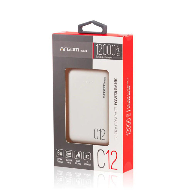 POWER BANK C12 12000MAH ARG-PB-1138WT