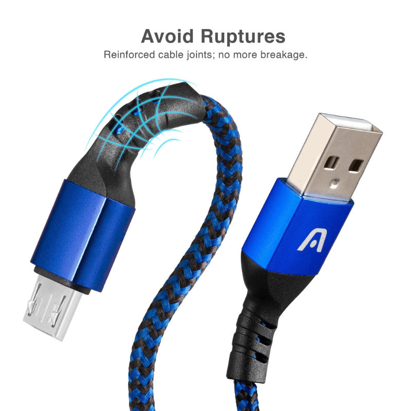 CABLE MICRO USB TO USB 2.0 NYLON BRAIDED DURA FORM ARG-CB-0021Bl