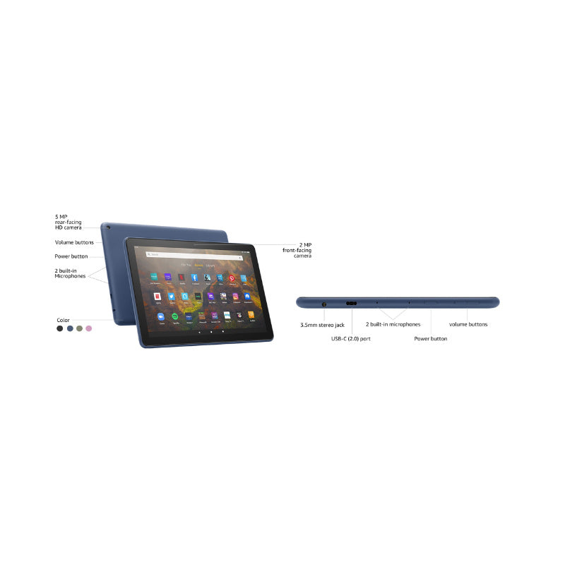 Amazon Fire HD 10 tablet 32 GB +3GB RAM, latest model (2021 release), Denim
