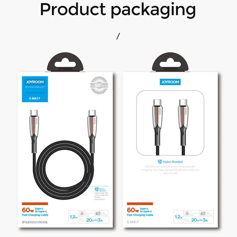 JOYROOM S-M417 Roma Series 60W Type-C / USB-C to Type-C / USB-C Fast Charging Cable, Length: 1.2m